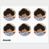 Bruine Huidbibliotheek Meisje Ronde Stickers (Vel)