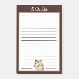 Bruine huisdier hamster te doen lijst post-it® notes