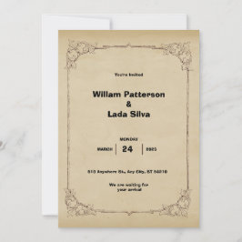  bruine huwelijksuitnodiging kaart
