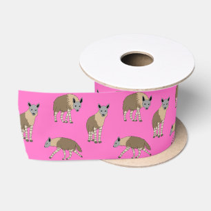 Bruine hyena's satijnen lint
