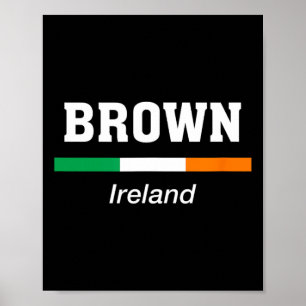 Bruine Ierse familienaam St. Patrick's Day Ierland Poster