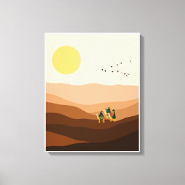 Bruine illustratie Desert Canvas Print