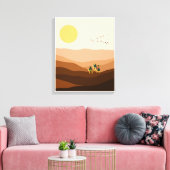 Bruine illustratie Desert Canvas Print (Insitu (Woonkamer))