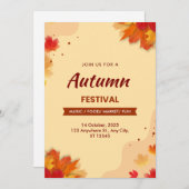Bruine Illustratieve Herfst Festival Flyer Feestdagenkaart (Voorkant / Achterkant)