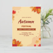 Bruine Illustratieve Herfst Festival Flyer Feestdagenkaart (Staand voorkant)