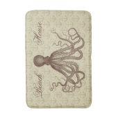 bruine inktvis met een strand van Anchors Badmat (Voorkant Verticaal)