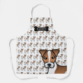 Bruine Jack Russell Terrier met Ruw Haar & Naam Schort (Voorkant)