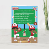 Bruine Jongens Baseball Kleurplaat Gelukkige Verja Kaart (Achterkant)