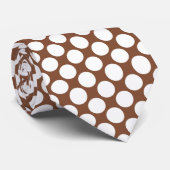 Bruine Jumbo Stippen Custom Necktie Stropdas (Opgerold)