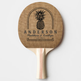 Bruine Jute Ananas Trouwboog & Naam Tafeltennisbatje