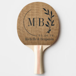 Bruine Jute Blad Trouw Monogram Tafeltennisbatje