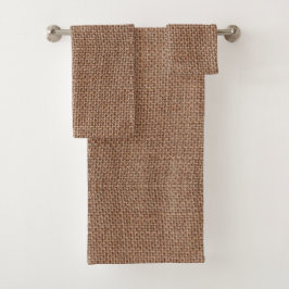 bruine jute burlap bad handdoek