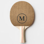 Bruine Jute Monogram Tafeltennisbatje (Voorkant)
