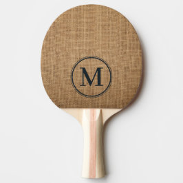 Bruine Jute Monogram Tafeltennisbatje