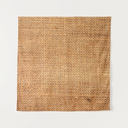 Bruine jute stof achtergrond of zakkengoed wandkleed (Voorkant)