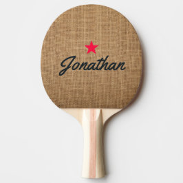 Bruine Jute Vintage Ster Handtekening Tafeltennisbatje
