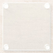 Bruine juten doek zak textuur glazen onderzetter (Achterkant)