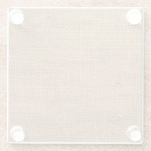 Bruine juten doek zak textuur glazen onderzetter (Achterkant)