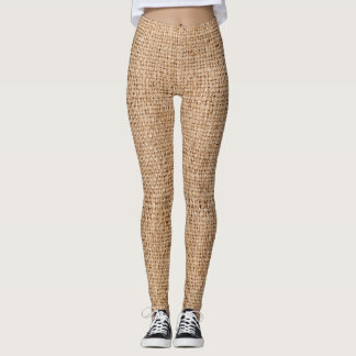 Bruine juten textuur, rustieke zakdoek. leggings