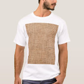 Bruine juten textuur, rustieke zakdoek. t-shirt (Voorkant)