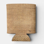 Bruine juten zak: geweven doek achtergrond blikjeskoeler (Achterkant)
