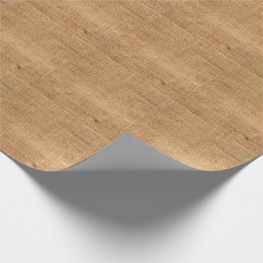 Bruine juten zak: geweven doek achtergrond cadeaupapier (Hoek)