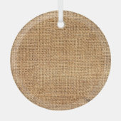 Bruine juten zak: geweven doek achtergrond glas ornament (Voorkant)
