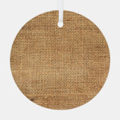 Bruine juten zak: geweven doek achtergrond glas ornament (Achterkant)