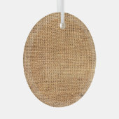 Bruine juten zak: geweven doek achtergrond glas ornament (Voorkant Rechts)