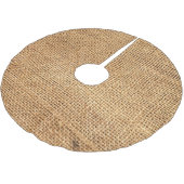 Bruine juten zak: geweven doek achtergrond kerstboom rok (Gekanteld)