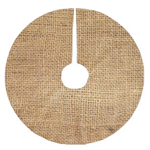 Bruine juten zak: geweven doek achtergrond kerstboom rok