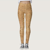Bruine juten zak: geweven doek achtergrond leggings (Voorkant)