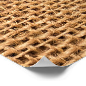 Bruine juten zak: geweven doek achtergrond poster (Hoek)