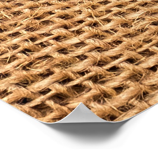 Bruine juten zak: geweven doek achtergrond poster (Hoek)
