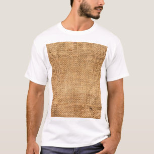 Bruine juten zak: geweven doek achtergrond t-shirt