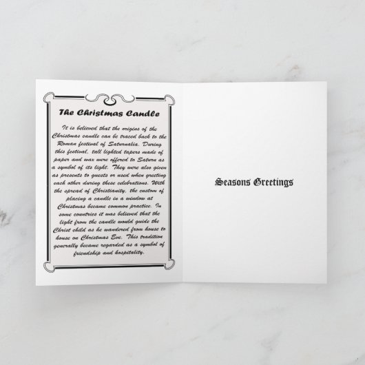 (Bruine) kaars Feestdagen Kaart (Binnen)