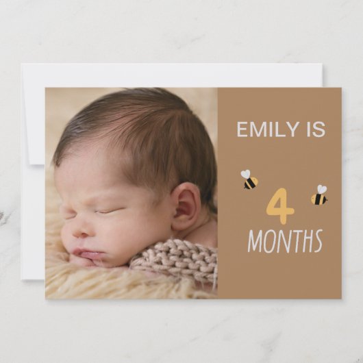 Bruine kaart 2 maanden oude schattige bijen met fo (Voorkant)