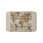 Bruine kaart van de werelddruk badmat (Voorkant)