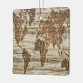 Bruine kaart van de werelddruk keramisch ornament (Links)
