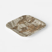 Bruine kaart van de werelddruk papieren bordje (Gebogen)