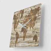 Bruine kaart van de werelddruk vierkante klok (Hoek)