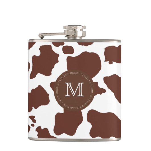 Bruine kabeljauw | Aangepaste monogram fles Heupfles (Voorkant)