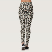 Bruine Kaki Luipaard Print Leggings & Yogabroek (Achterkant)