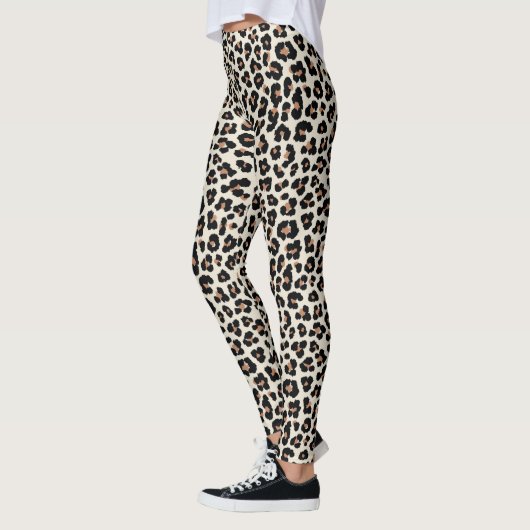 Bruine Kaki Luipaard Print Leggings & Yogabroek (Links)