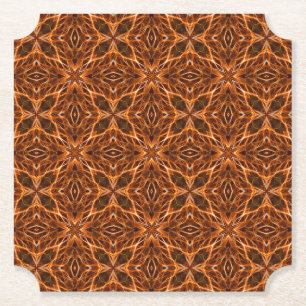 Bruine Kaleidoscoop Mandala Patroon-23100 Kartonnen Onderzetters