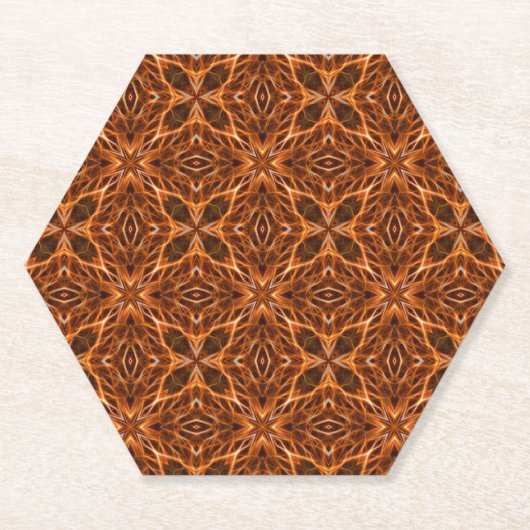 Bruine Kaleidoscoop Mandala Patroon-23100 Kartonnen Onderzetters (Voorkant)