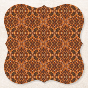 Bruine Kaleidoscoop Mandala Patroon-23100 Kartonnen Onderzetters
