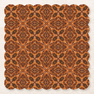 Bruine Kaleidoscoop Mandala Patroon-23100 Kartonnen Onderzetters