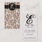 bruine kant snijdt je monogram visitekaartje (Voorkant / Achterkant)