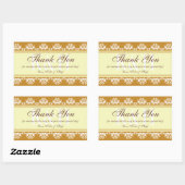 Bruine kantgrens dank u uit de stad geschenkzak rechthoekige sticker (Vel)